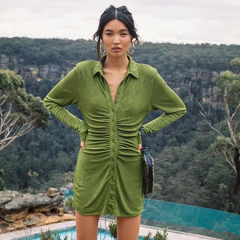 Ruched Shirt Dresses