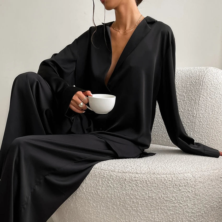 Oversized Silky Satin Sleepwear