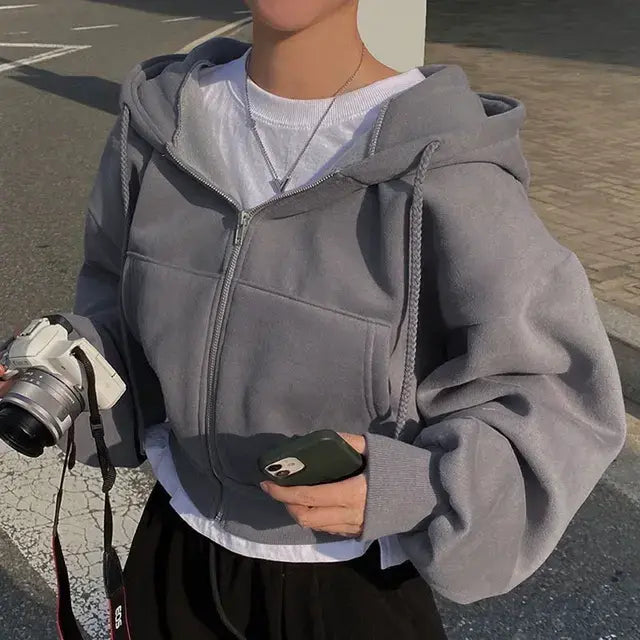 Solid Hooded Sweatshirt