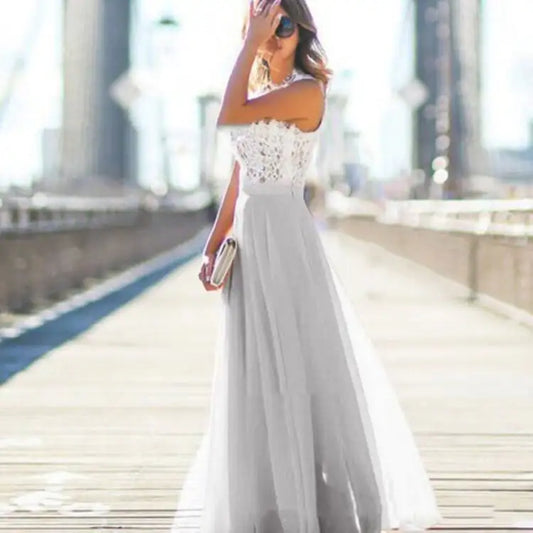 Versatile High Waist Pleated Chiffon Long Dress