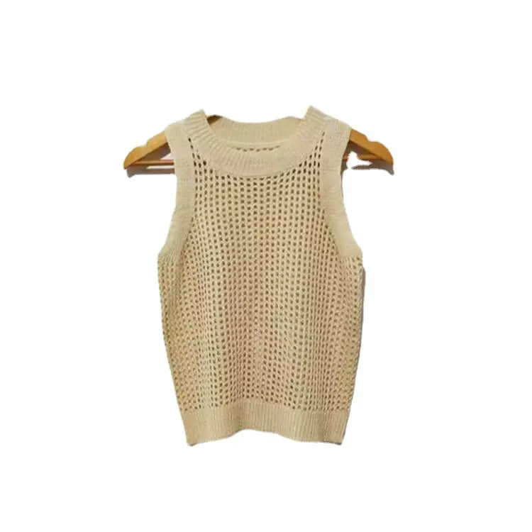 2023 Summer Sleeveless Ice Silk Lace Tank Top for Women