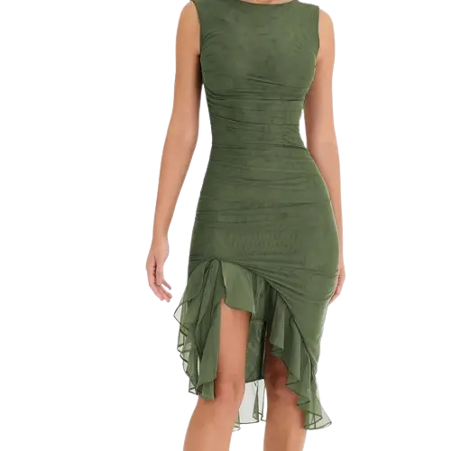 Rosa Ruffle Midi Dress
