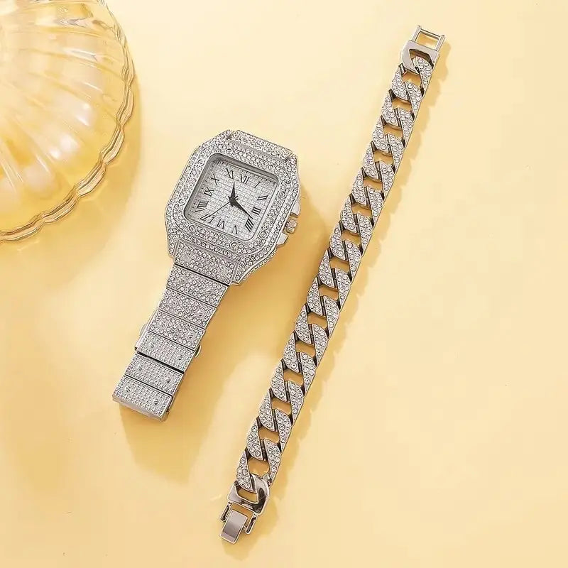 2Pcs Set Diamond Watches