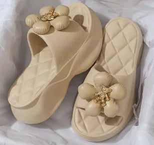 High Platform Slippers Solid Color Thick Sole Sandals