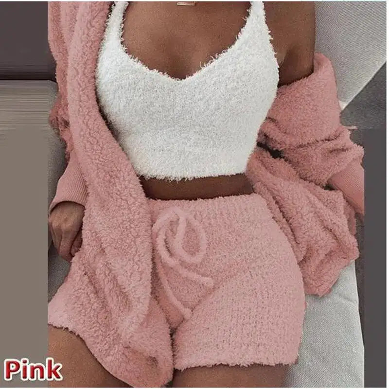 Fluffy Knit Hooded