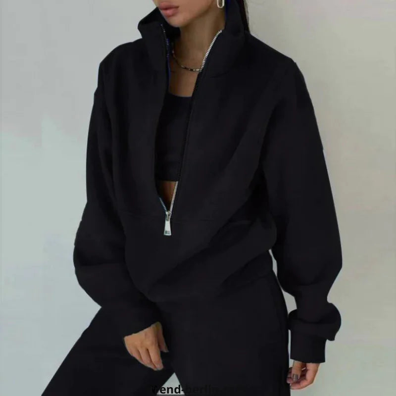 Tracksuit Solid Hooded Sport Suit