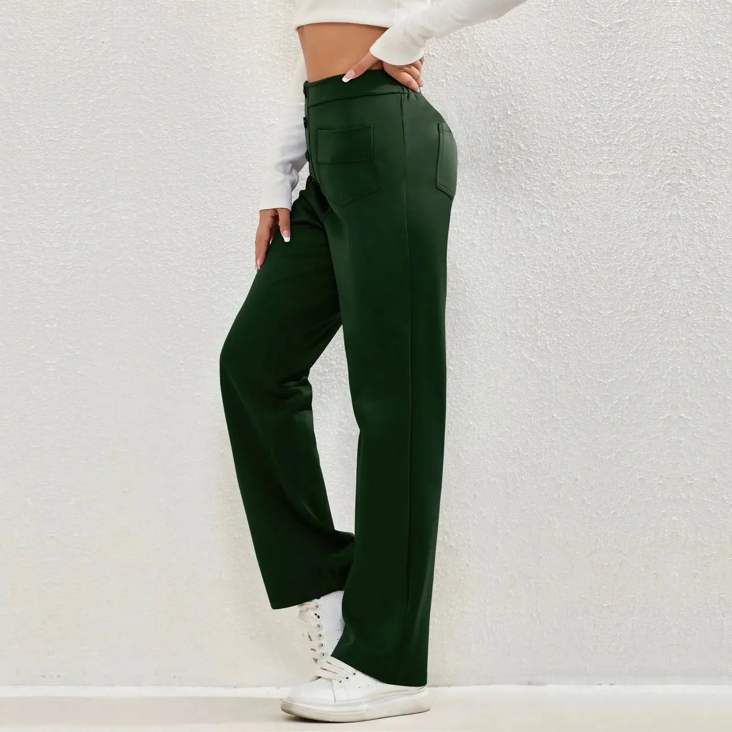 Elisa - Hög midja elastiska casual broek