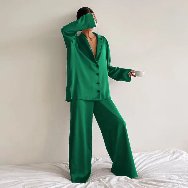 Oversized Silky Satin Sleepwear