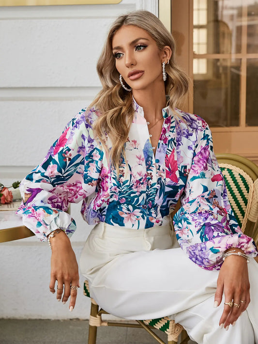 Elegant Lantern Sleeve Shirt