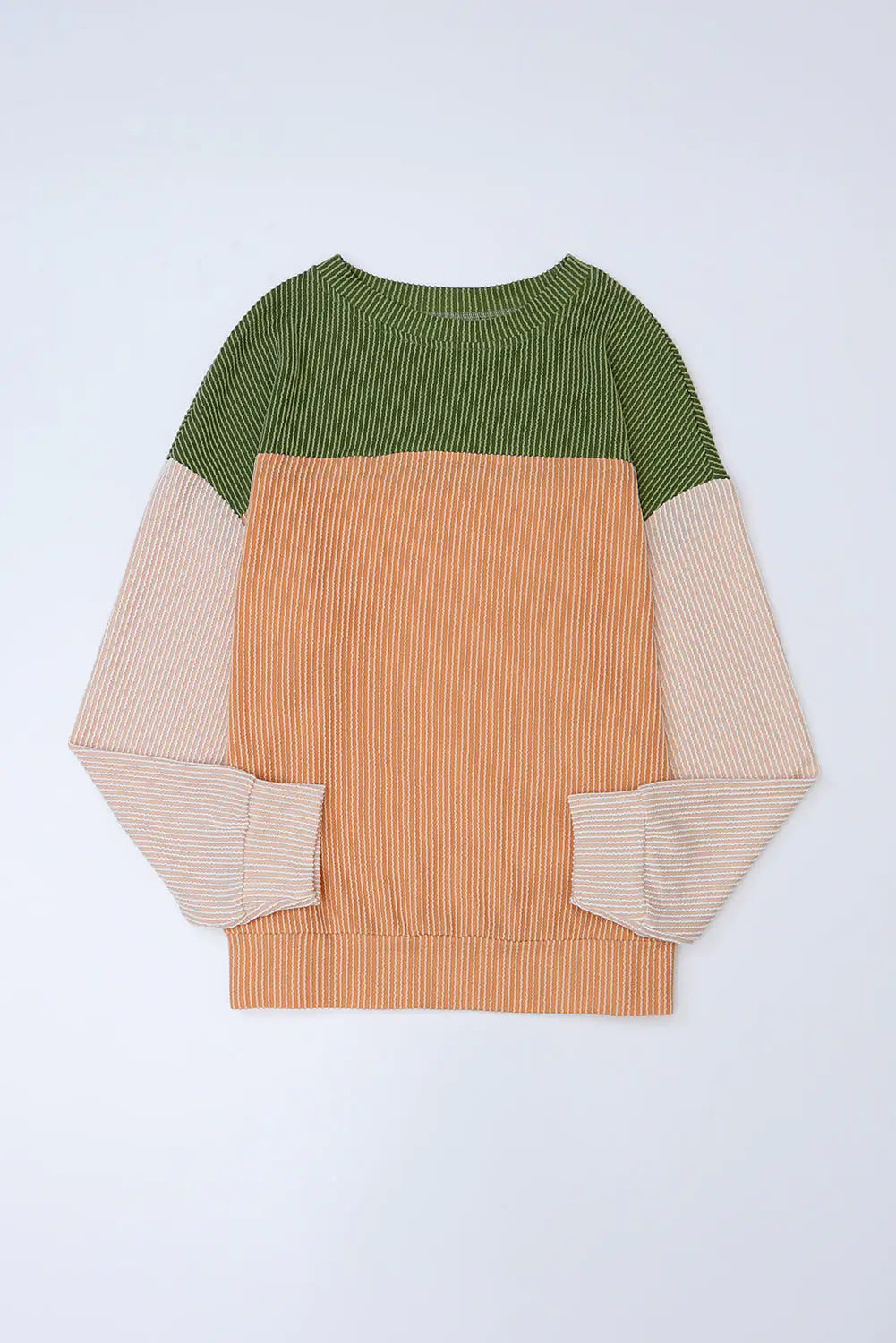 Block Corduroy Long Sleeve Top