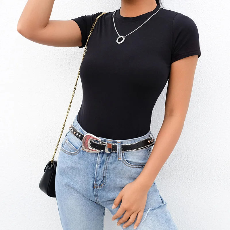 Black and White Short Sleeve Bodysuit