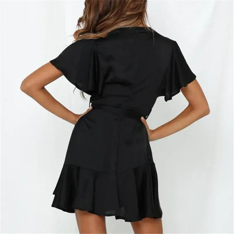 Summer V-Neck Ruffles Dress
