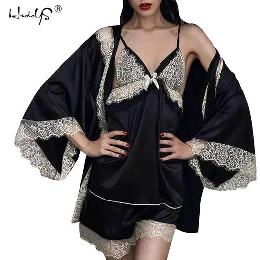 Lace Satin Pajamas Sets