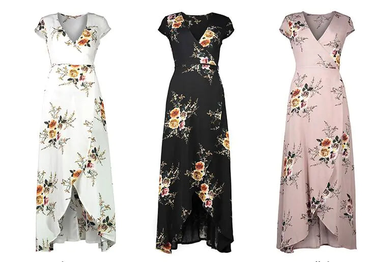 LIVA Chiffon Split Maxi Dress for Beach Wear