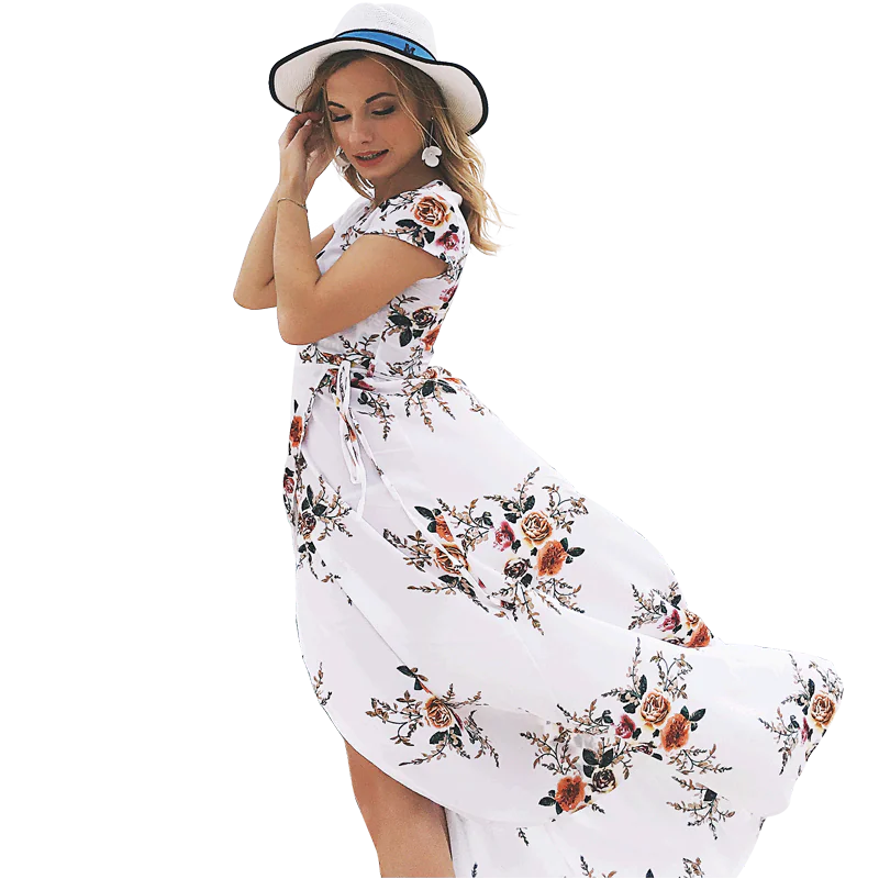 LIVA Chiffon Split Maxi Dress for Beach Wear