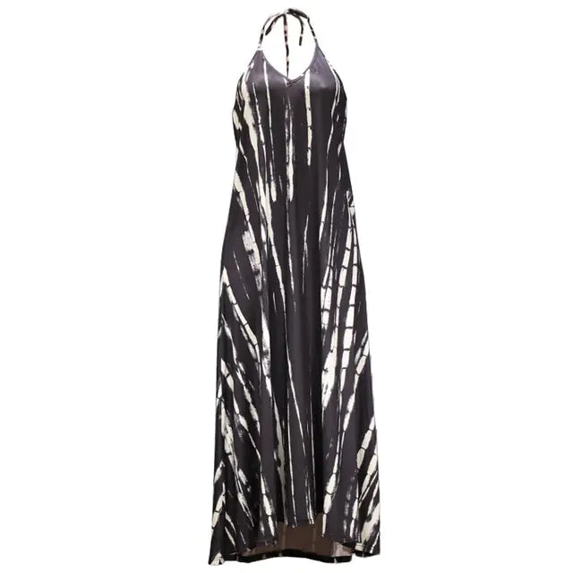 Sleeveless Necktie Maxi Dress